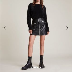 AllSaints Leather Mini Skirt
